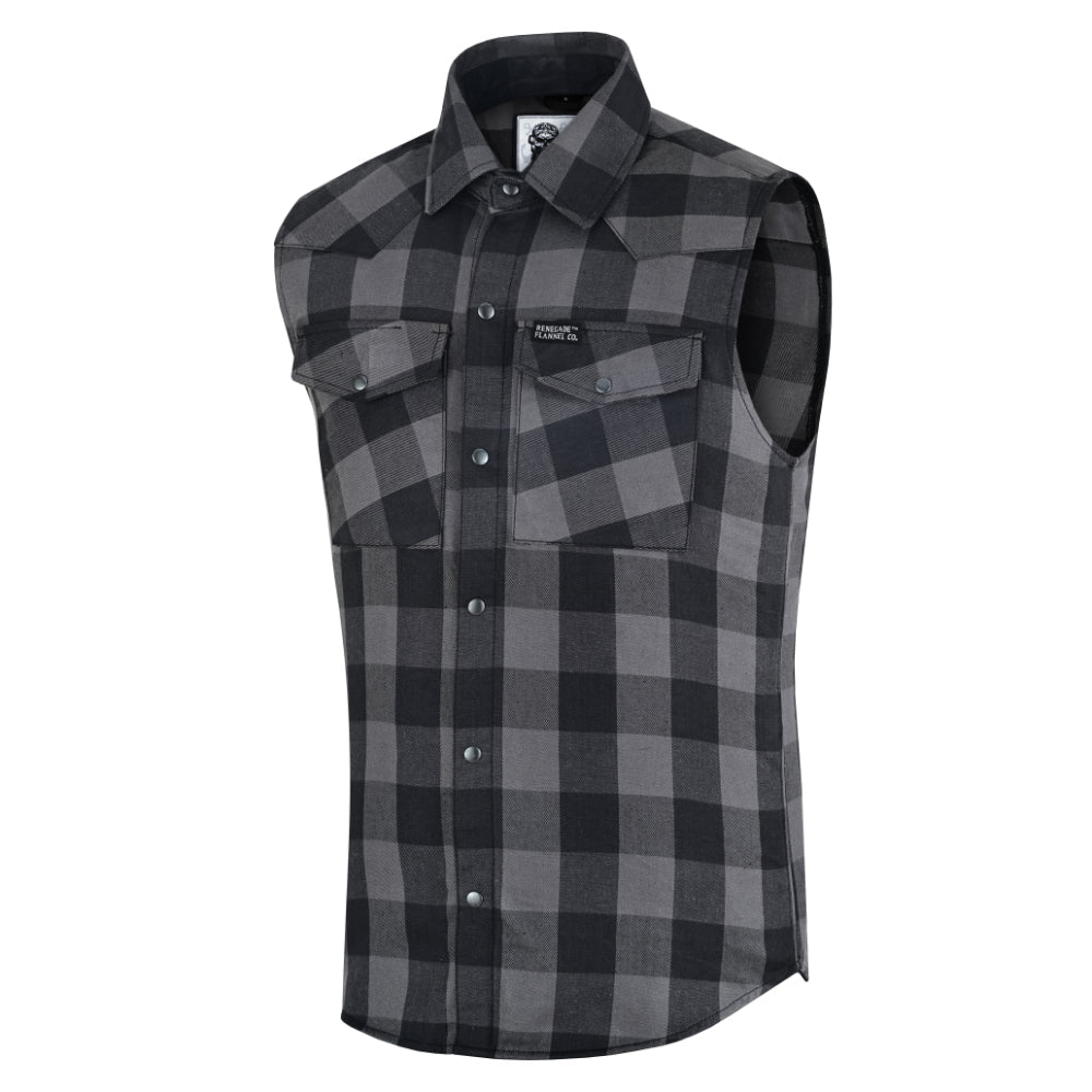 Gray Champ Men's Gray Black Sleeveless Flannel