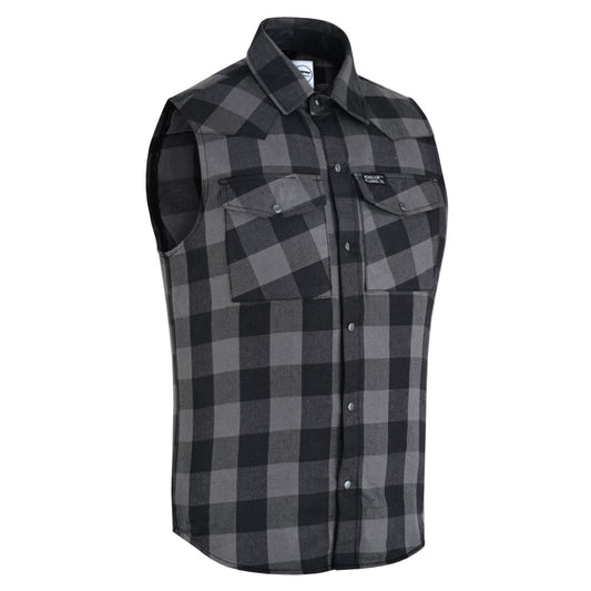 Gray Champ Men's Gray Black Sleeveless Flannel