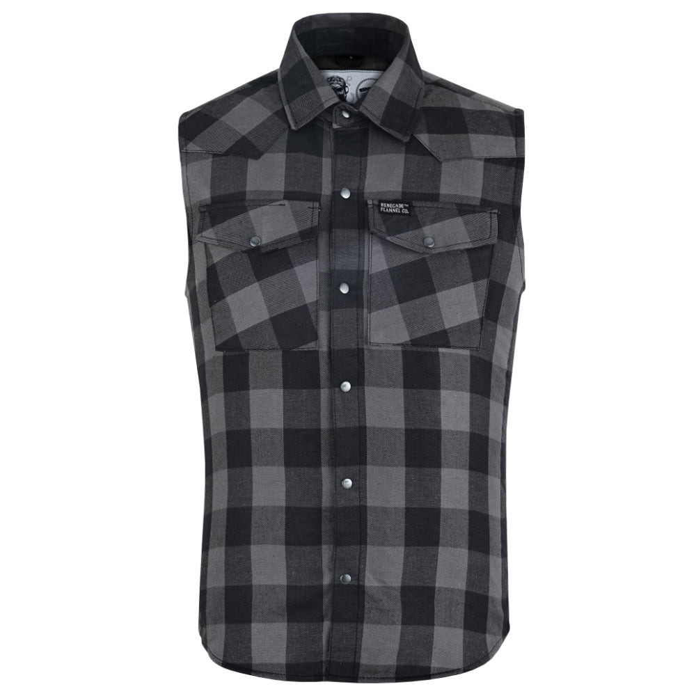 Gray Champ Men's Gray Black Sleeveless Flannel