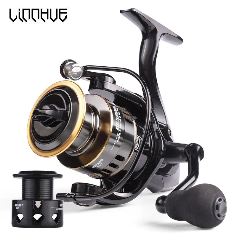 Fishing reel with spool on a white background, featuring the brand 'Lixada'.