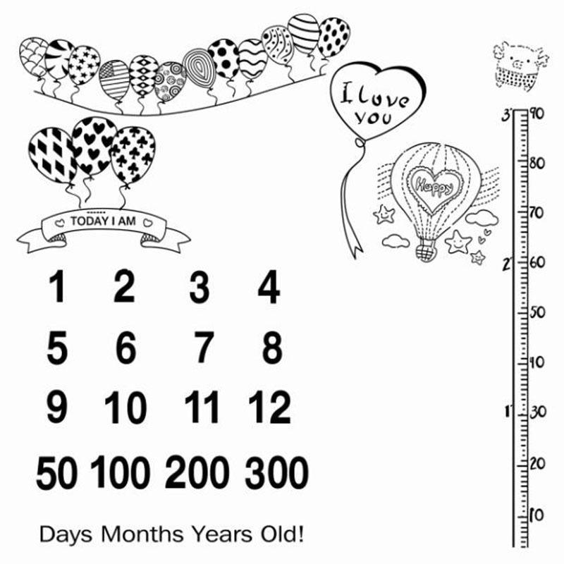 Newborn baby Monthly Growth  Blanket Photography Props Background Cloth For Baby