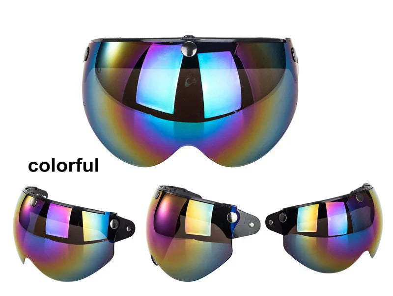 Colorful reflective visor on a white background with 'colorful' text.