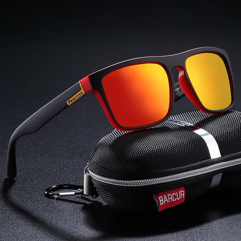 BARCUR Men's Polarized Driving Sunglasses – UV400 Protection Lightweight TR90 Frame Anti-Glare Lens Stylish Oculos de Sol Summer Sunglasses