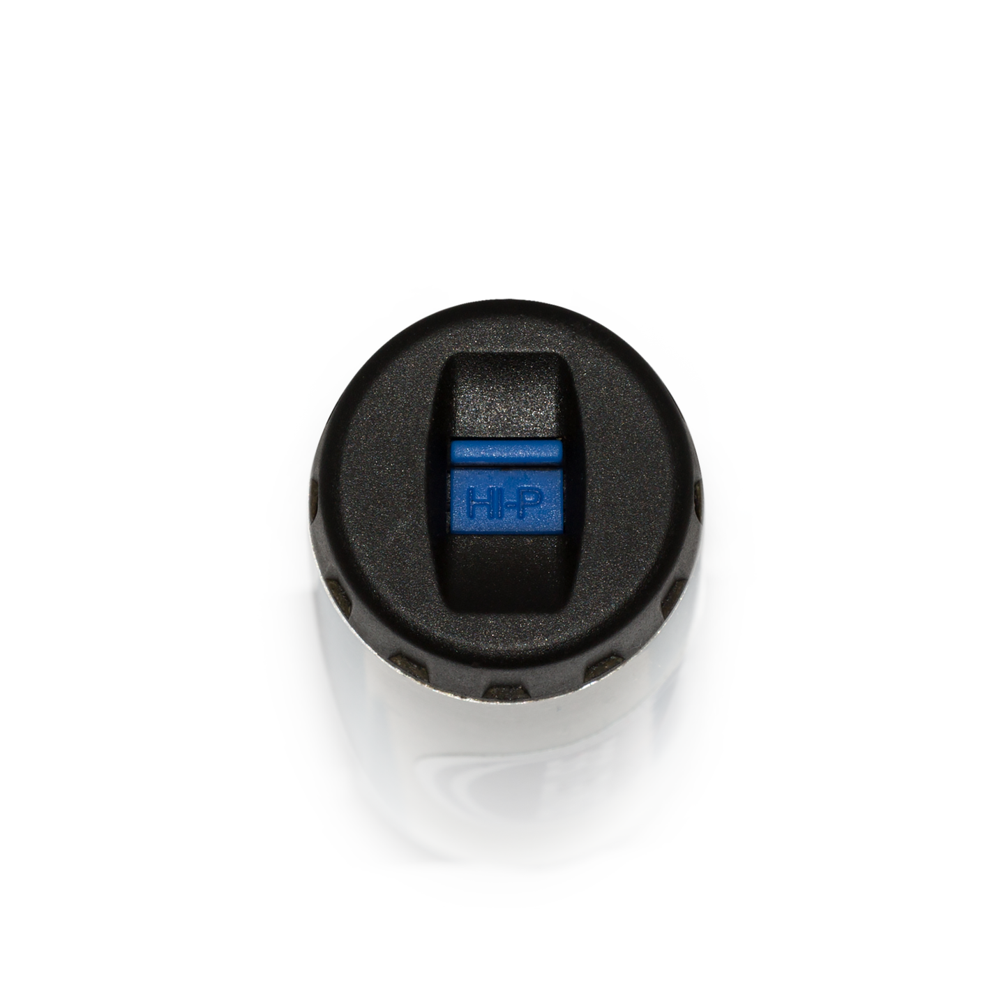 Black and blue switch on a white background