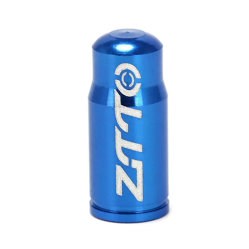 Blue cylindrical valve cover with 'Zeta' branding on a white background