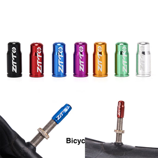 Set of colorful bicycle valve stem caps with ZTTO branding on a white background.