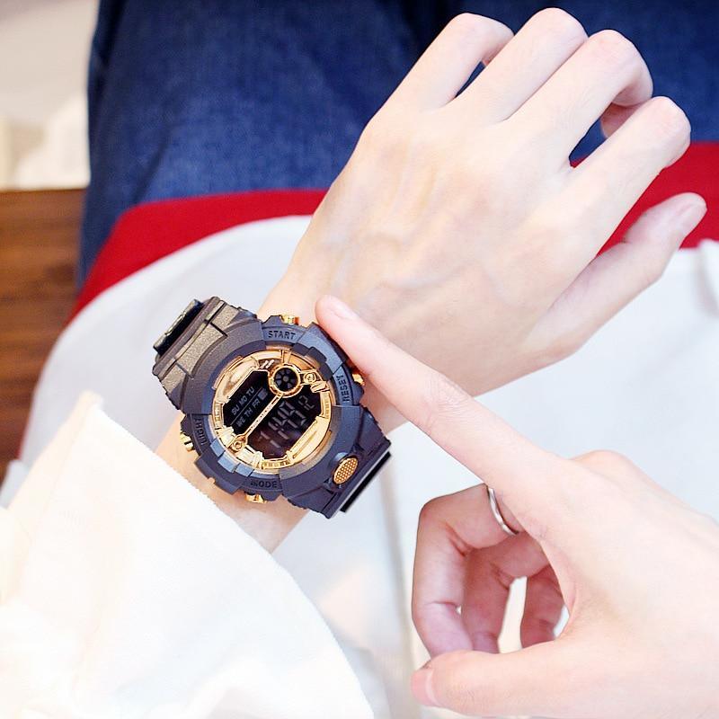 Electroic Shock Digital Watch Unisex Sports Waterproof  Watch With LED Colorful Mode Wristwatch For  Men and woman