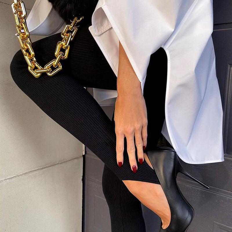 Elegant High Waist Cotton Fitness Basic Pants Casual Spring New Female Skinny Leggings Women Seamless Fitness Leggings Women Seamless Push Up Leggings Workout Pants Breathable Pants