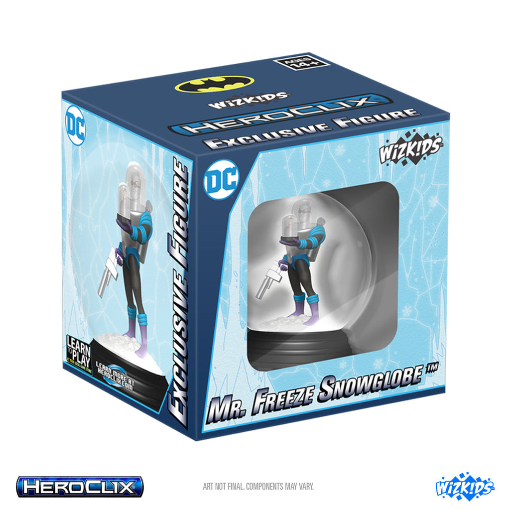 Wizkids Heroclix Mr. Freeze snowglobe packaging with character figure inside