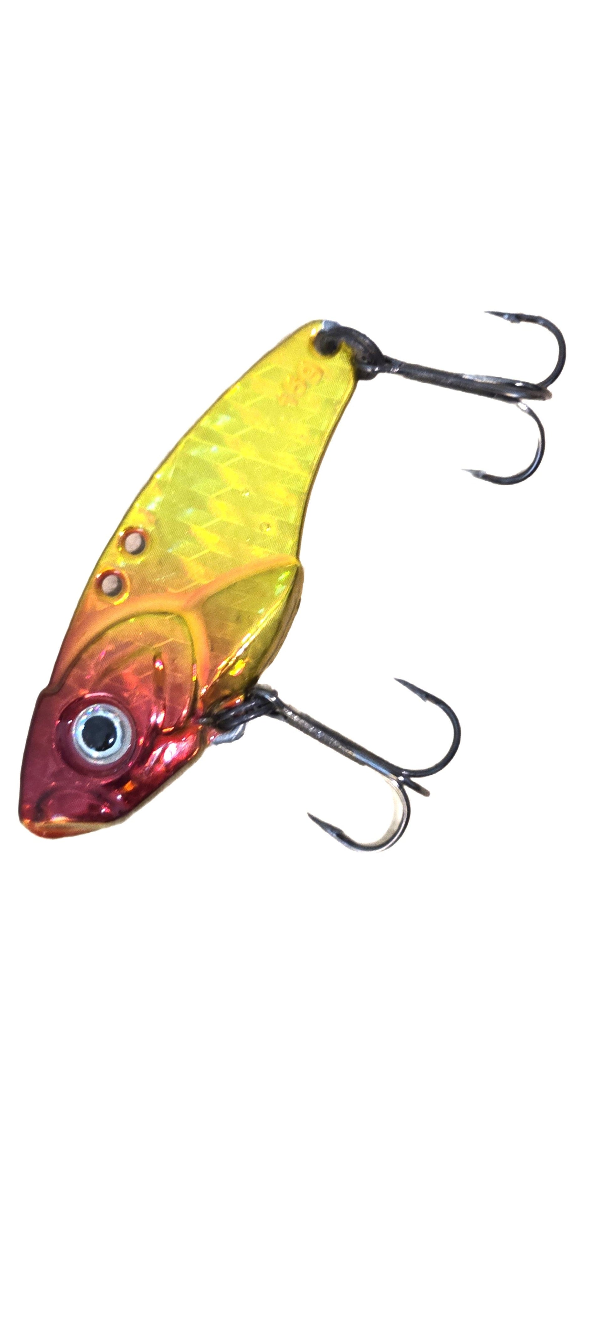 Colorful fishing lure with a white background