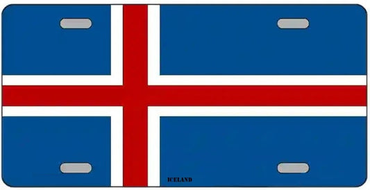 Iceland Flag Metal Novelty License Plate Auto Tag
