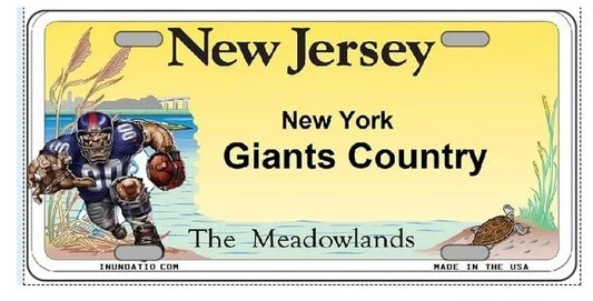 NY Giants Country New Jersey Novelty License Plate