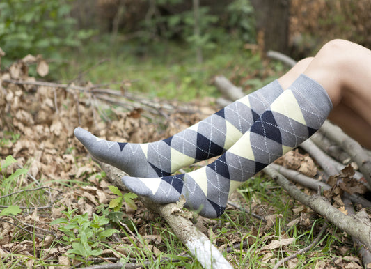 Women's High-Class Argyle Knee High 5 Pack Socks Set