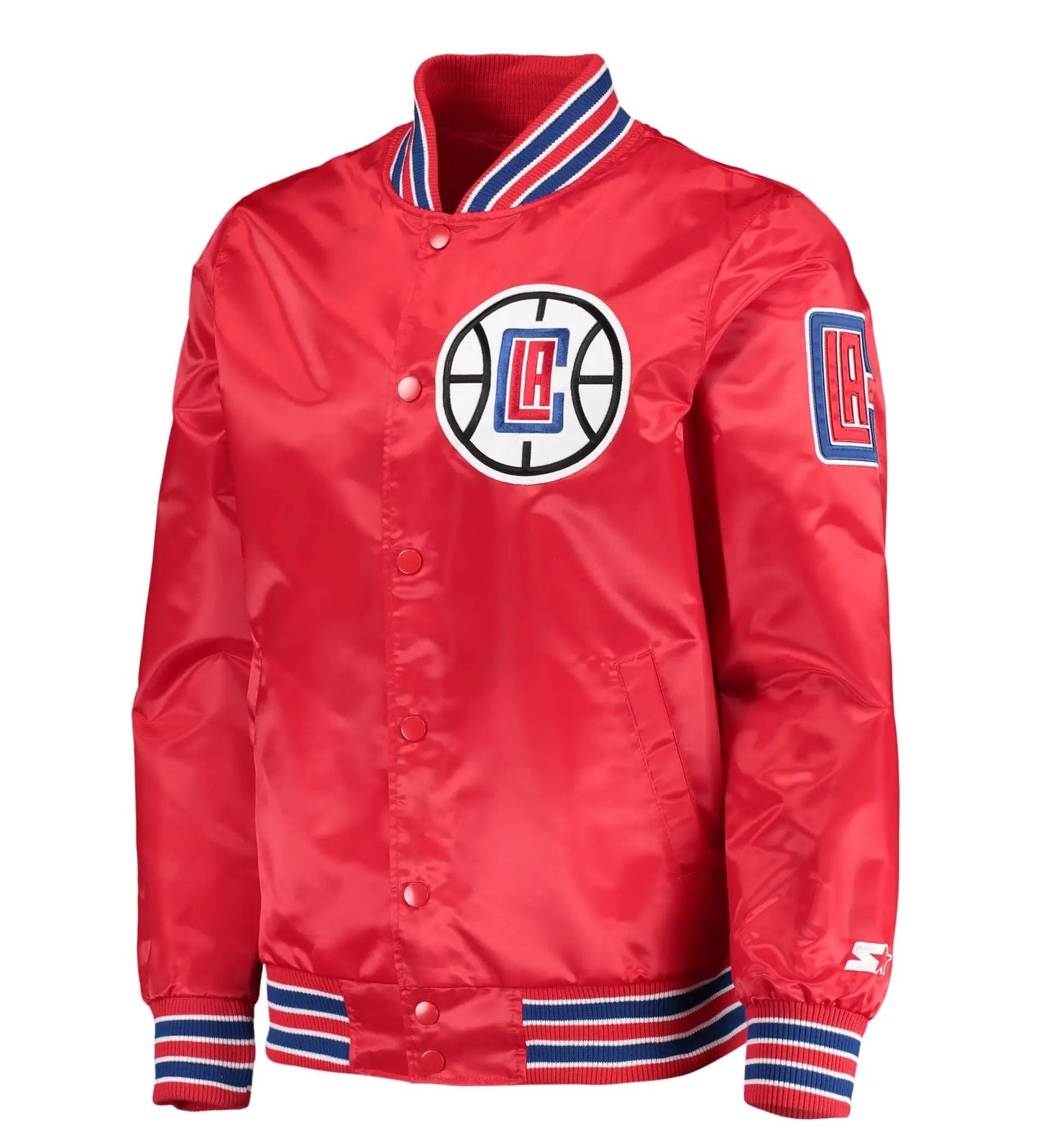 LA Clippers The Diamond Classic Red Satin Varsity Jacket