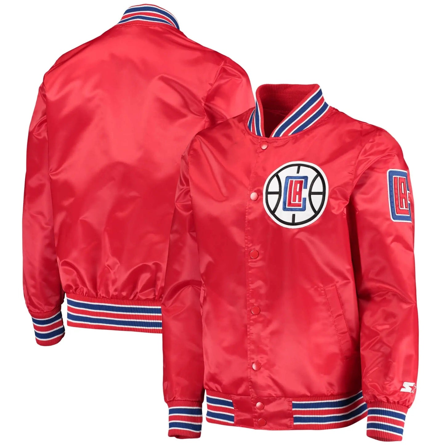 LA Clippers The Diamond Classic Red Satin Varsity Jacket