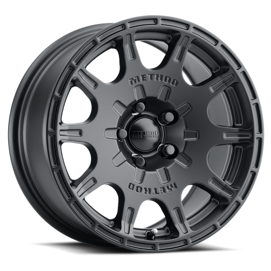 Black alloy wheel with 'Method' branding on a white background