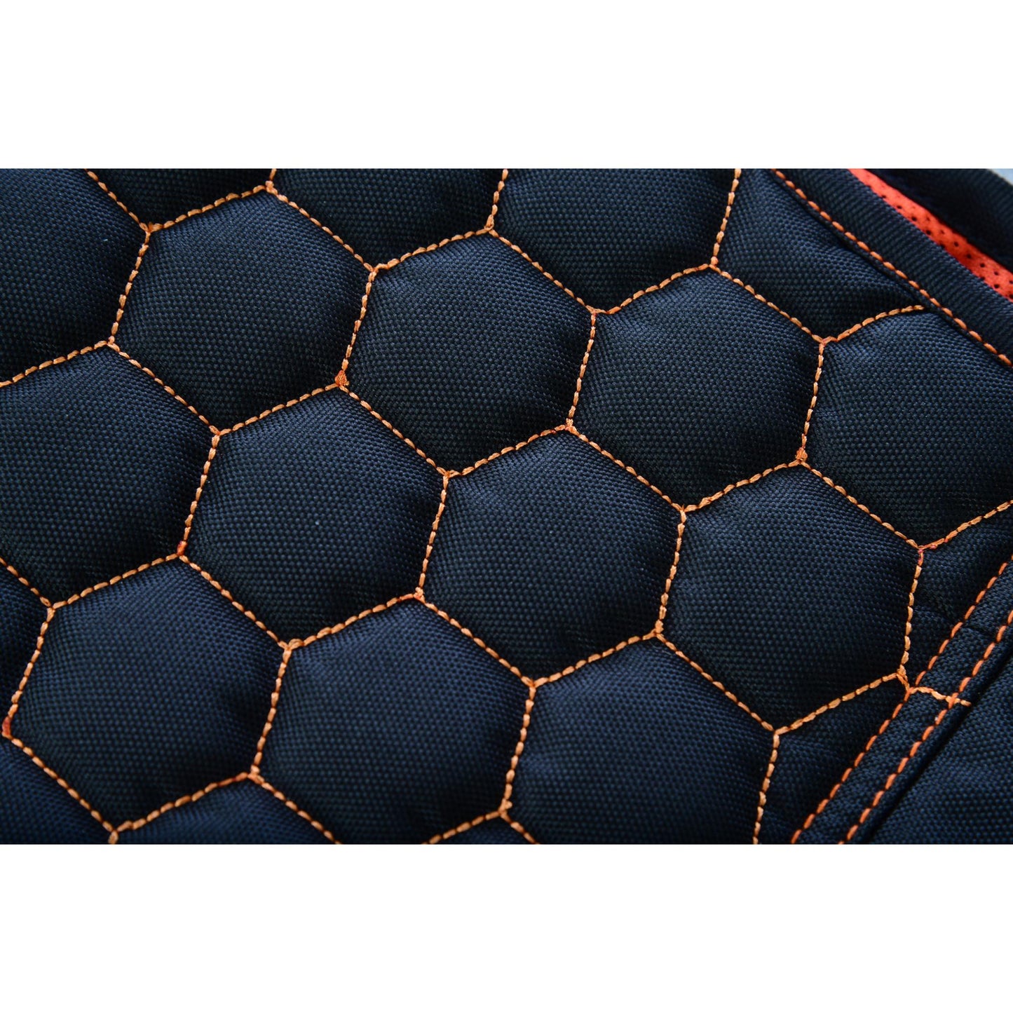 Night Tiger Men’s Black Mesh Textile Vest with Orange Diamond Stitch