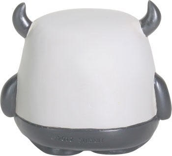 White object with gray horns and ears on a white background
