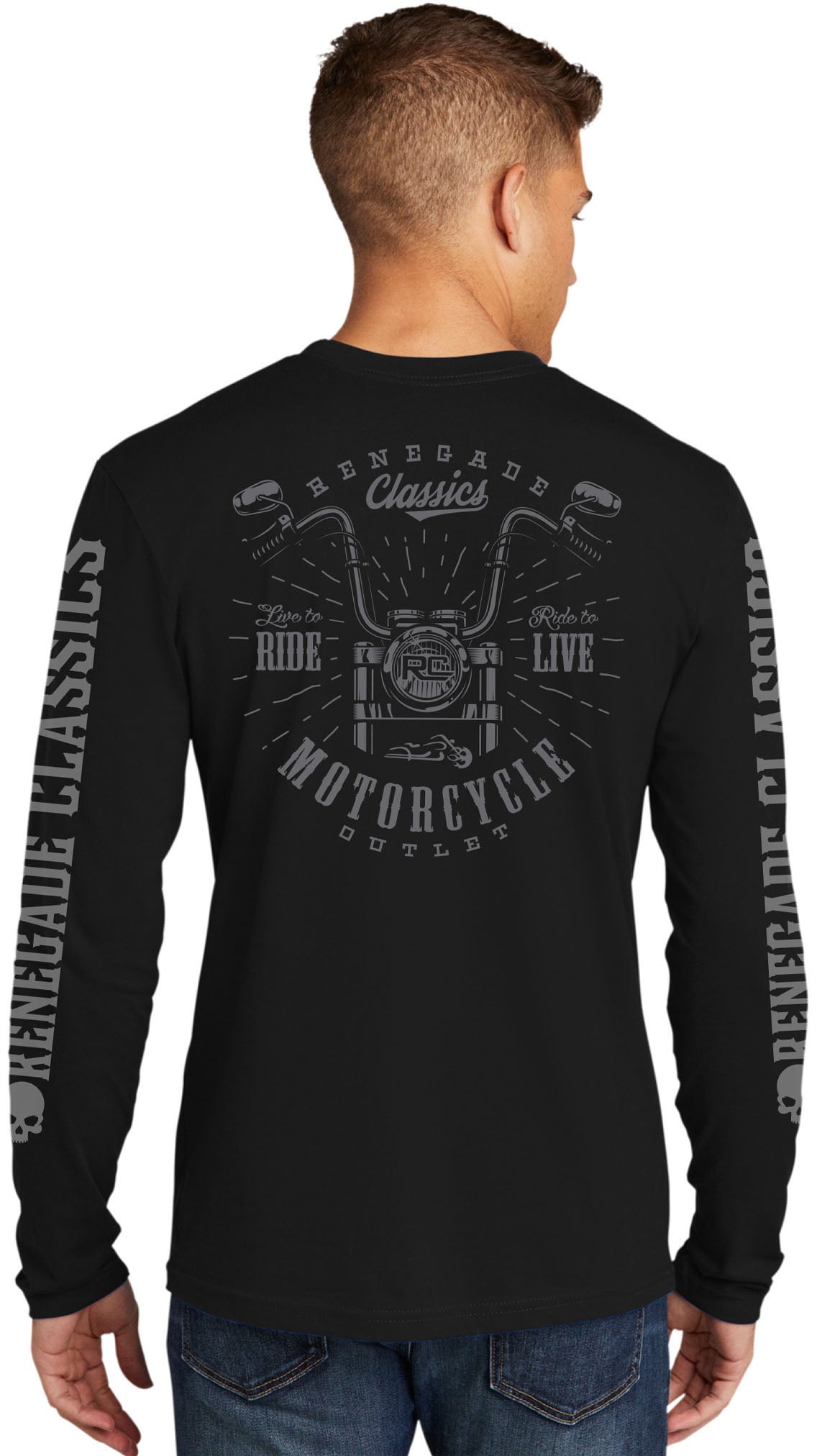 Man wearing RC Handlebar Long Sleeve