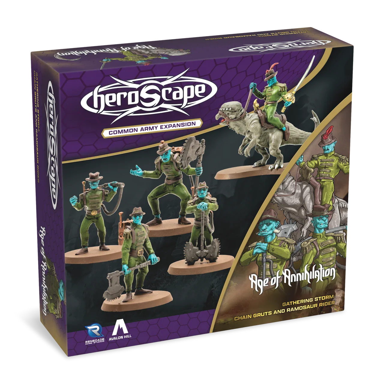 HeroScape game box with figurines on a white background