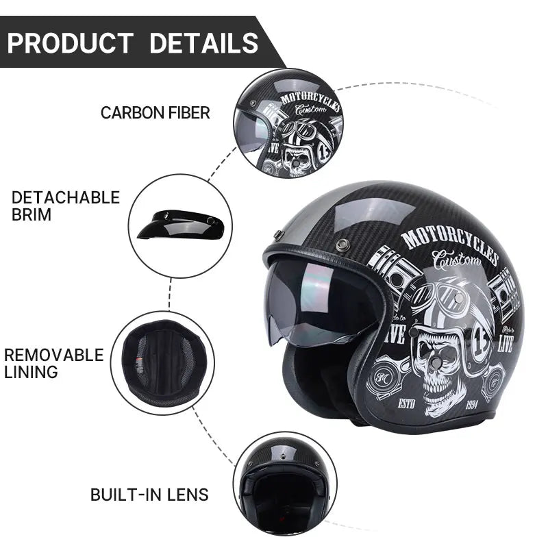 Motorcycle helmet with features highlighted on a white background