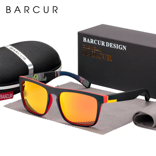 Barcur sunglasses with case and box on a white background