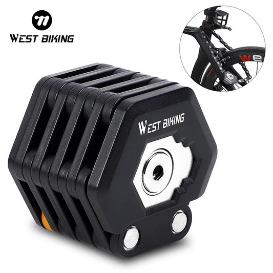 Black bike chain guard with 'West Biking' branding on a white background