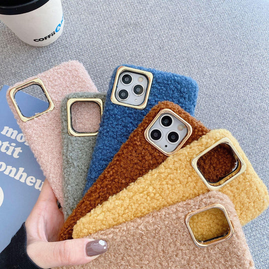 Fashion Lady Gift Case For Iphone Xs Max Xr X 11 Pro Max Se Furry Fluffy Warm Cover For Iphone 6 7 8 Plus Soft Phone Case Flexible Silicon Soft Fluffy Furry Shockproof Protective Phone Case For Iphone