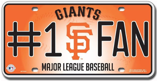 #1 San Francisco Giants Fan License Plate Style Sign