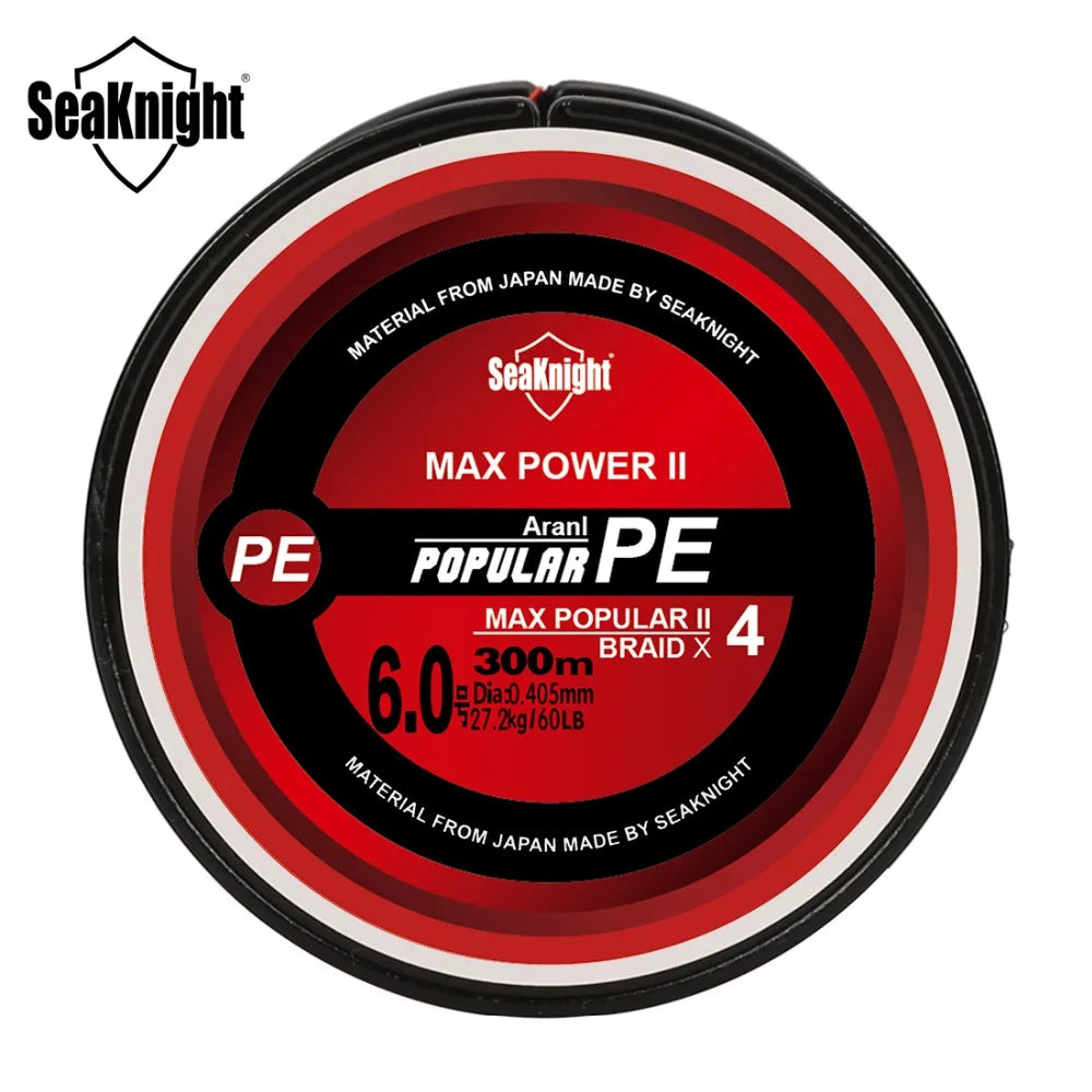 Seaknight PE line spool with red and black design on a white background