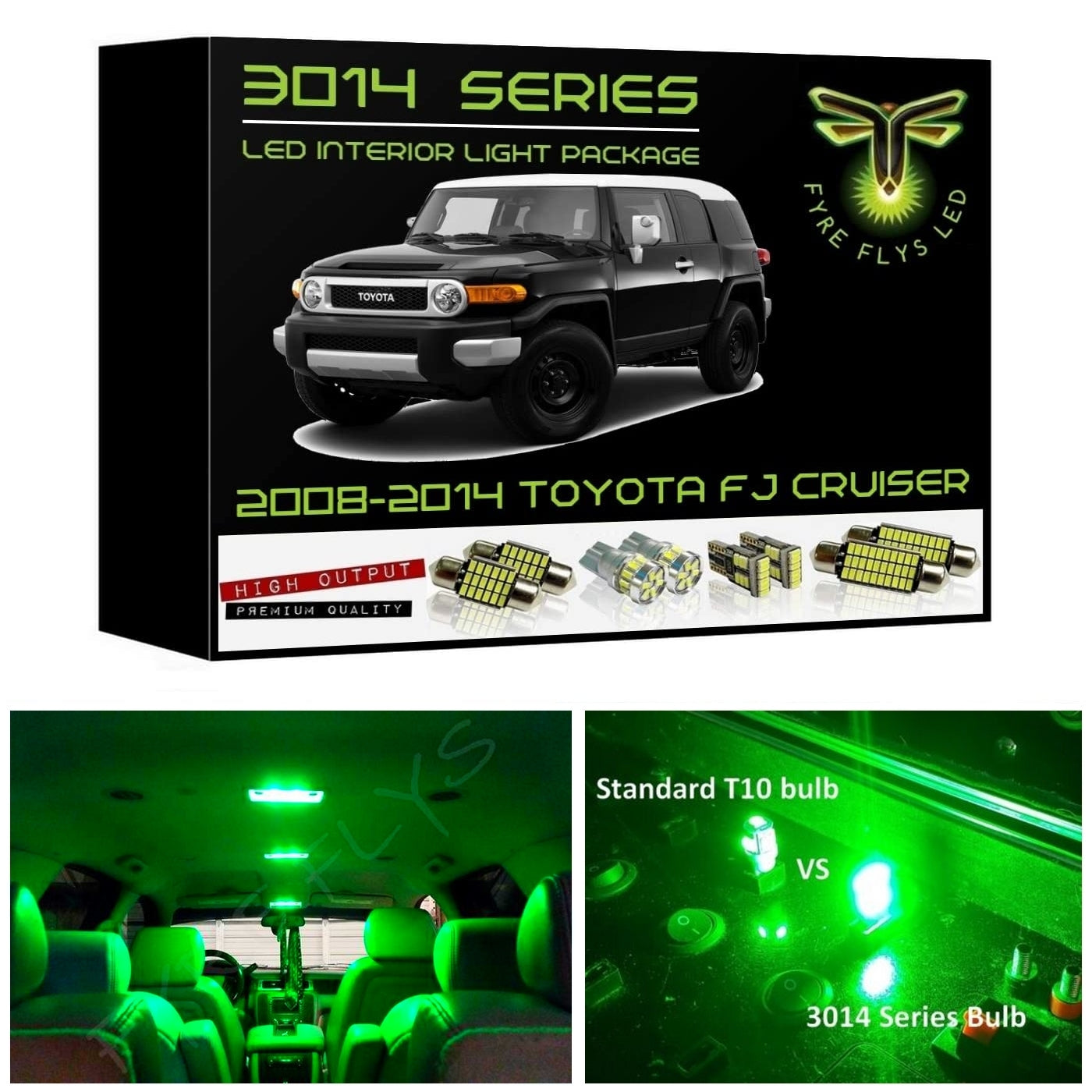 2007-2014 Toyota FJ Cruiser LED interior light kit 3014 Series