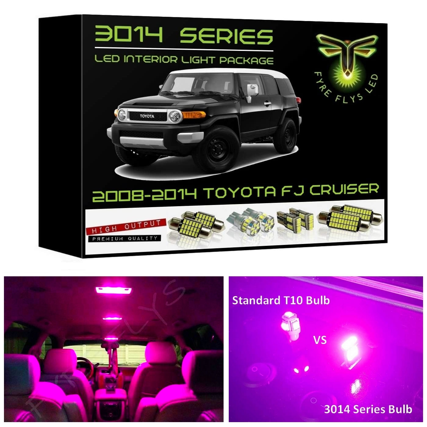 2007-2014 Toyota FJ Cruiser LED interior light kit 3014 Series