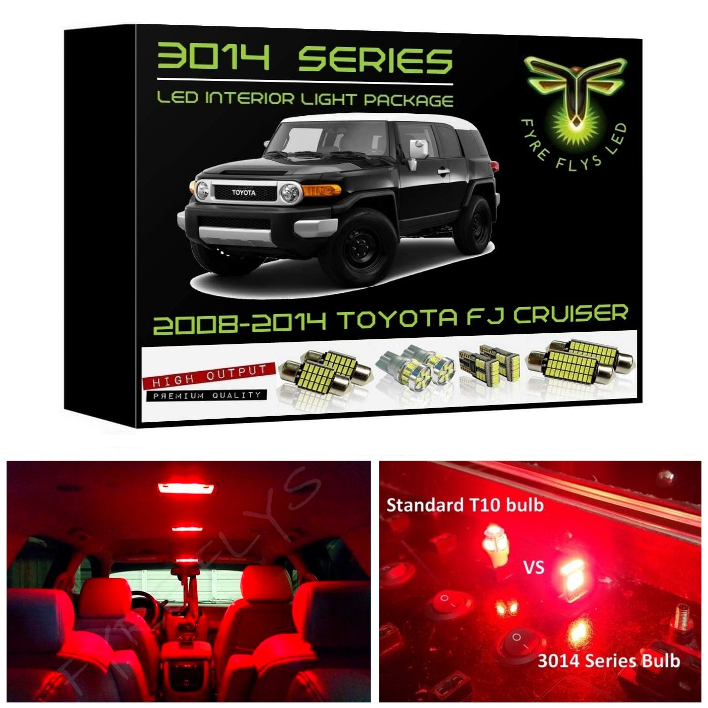 2007-2014 Toyota FJ Cruiser LED interior light kit 3014 Series