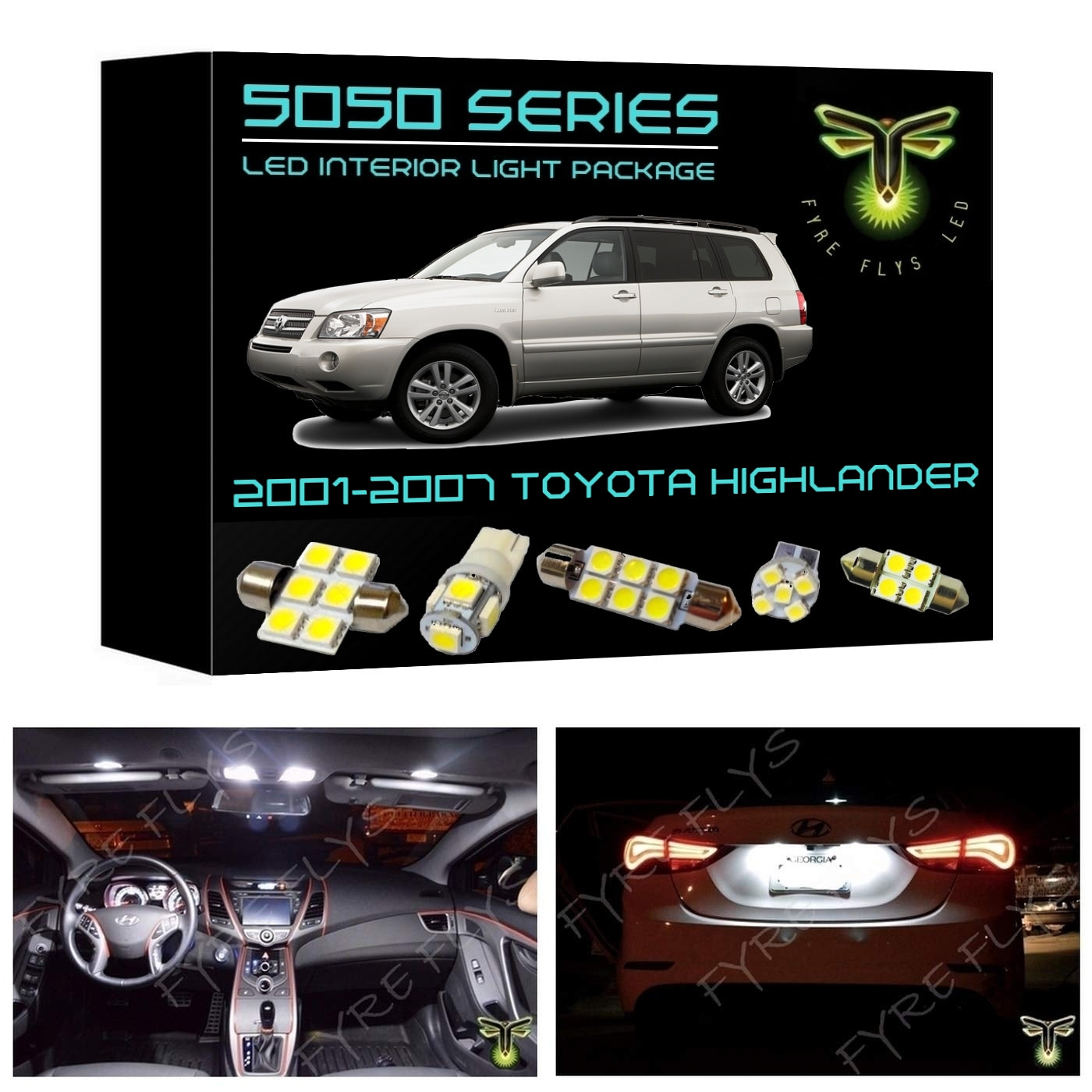 2001-2007 Toyota Highlander LED interior light kit 5050 Series