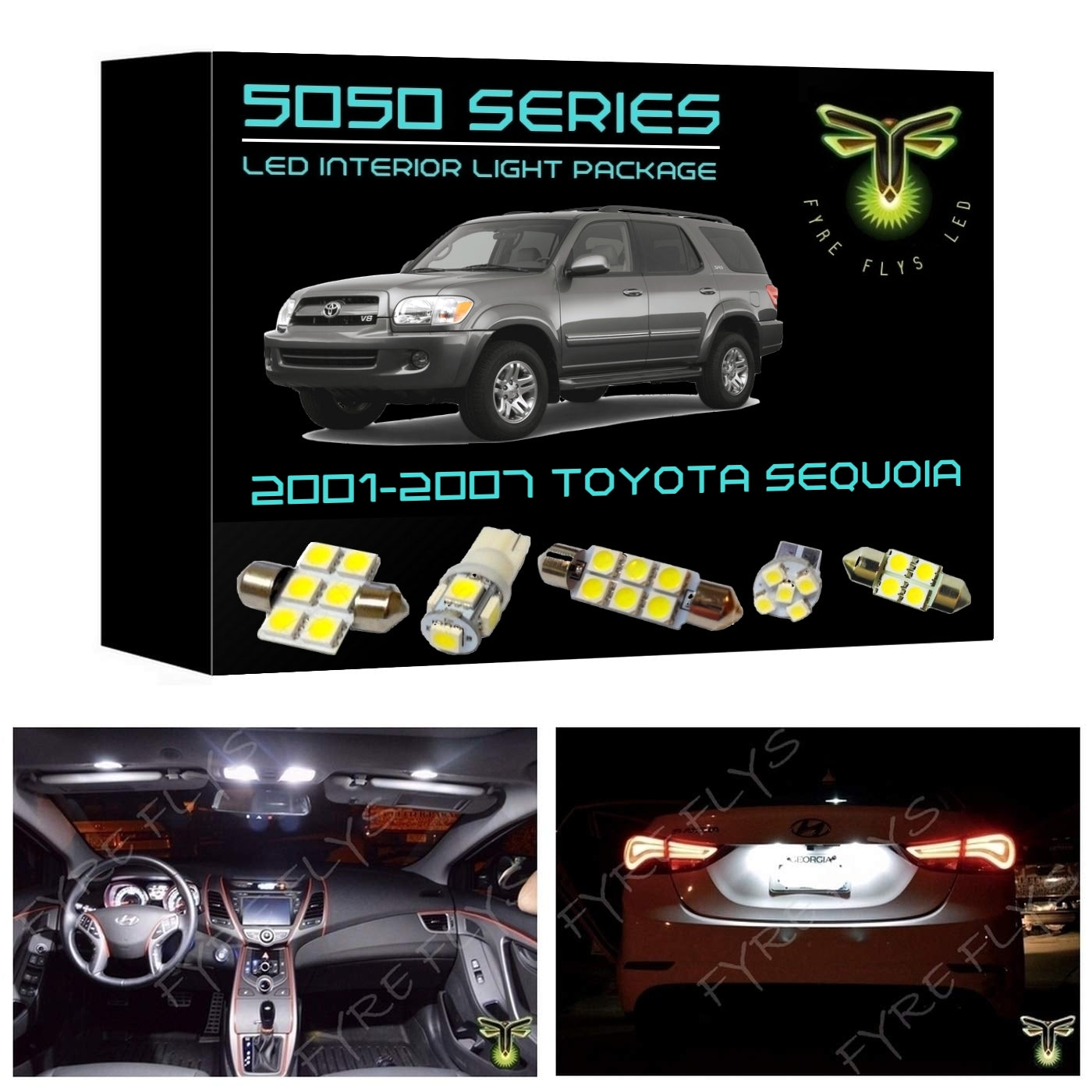 2001-2007 Toyota Sequoia LED interior light kit 5050 Series