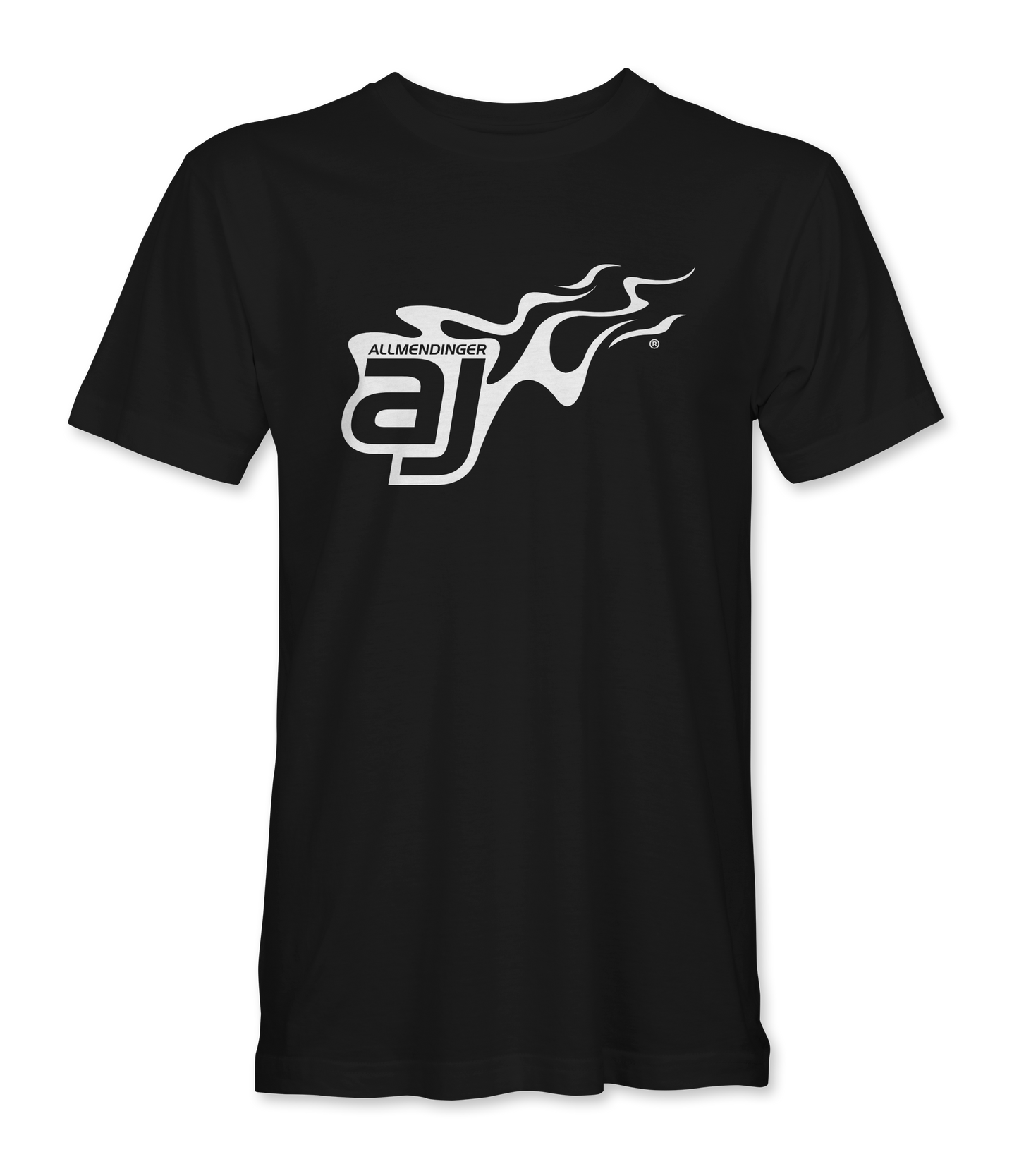 AJ Allmendinger - Basic Tee White Flame Logo