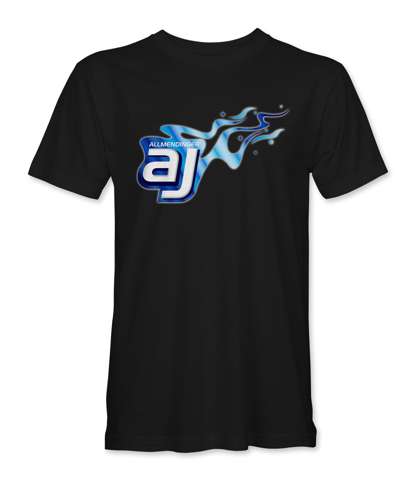 AJ Allmendinger - Basic Tee Blue Flame Logo