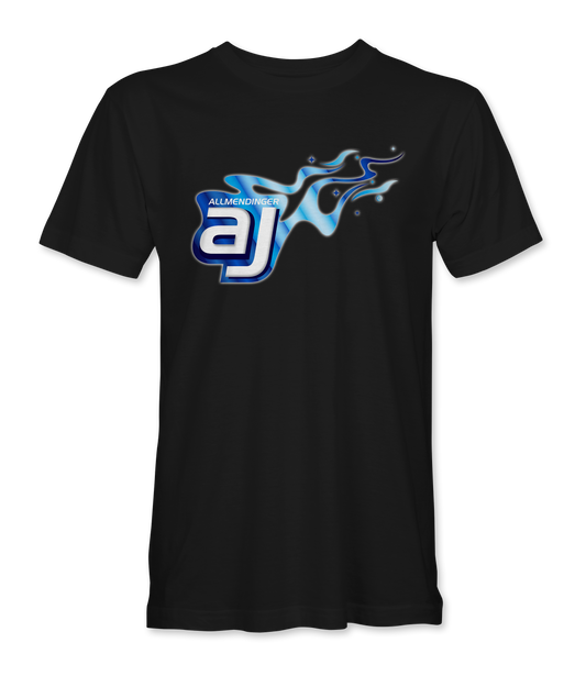 AJ Allmendinger - Basic Tee Blue Flame Logo