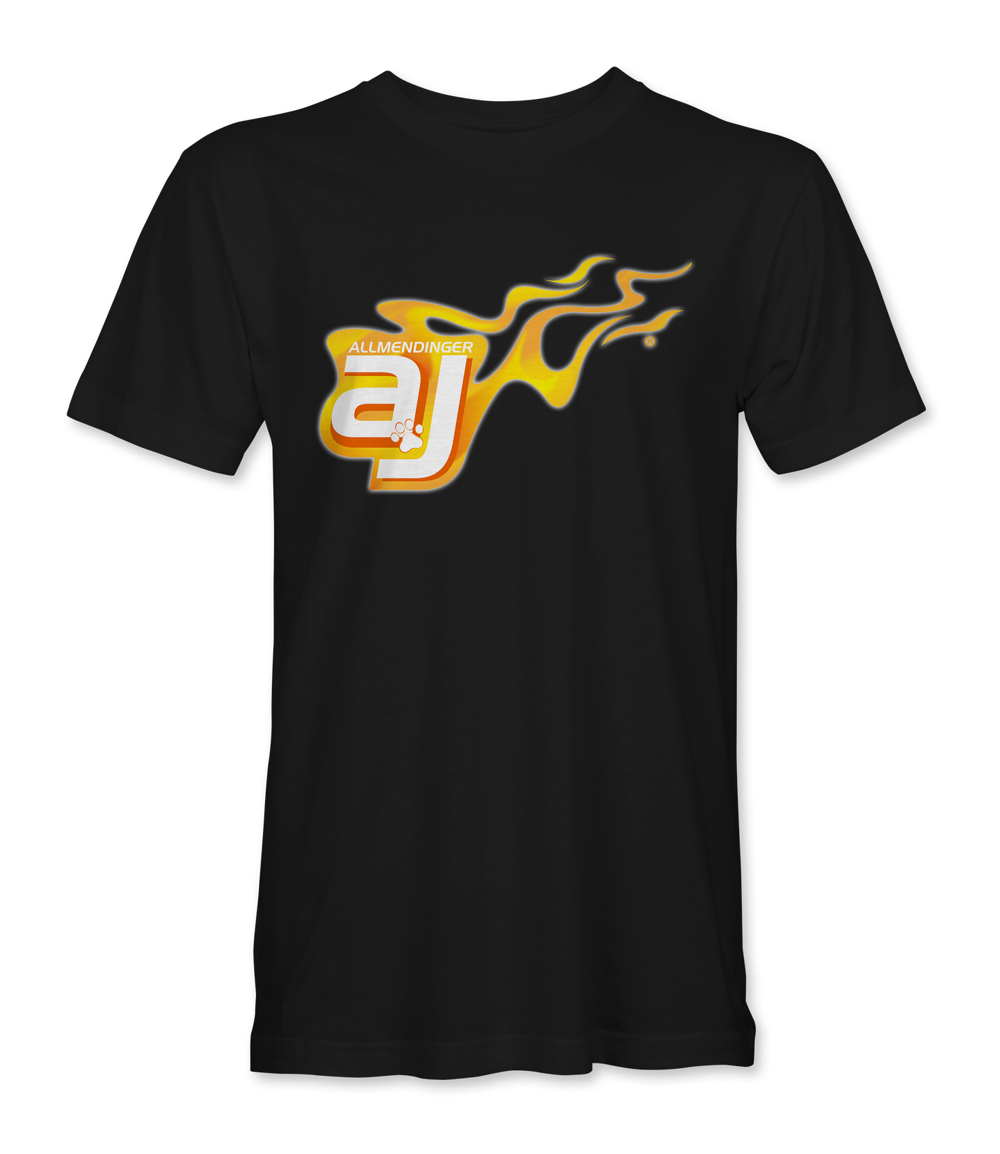 AJ Allmendinger - Basic Tee Orange Flame Logo