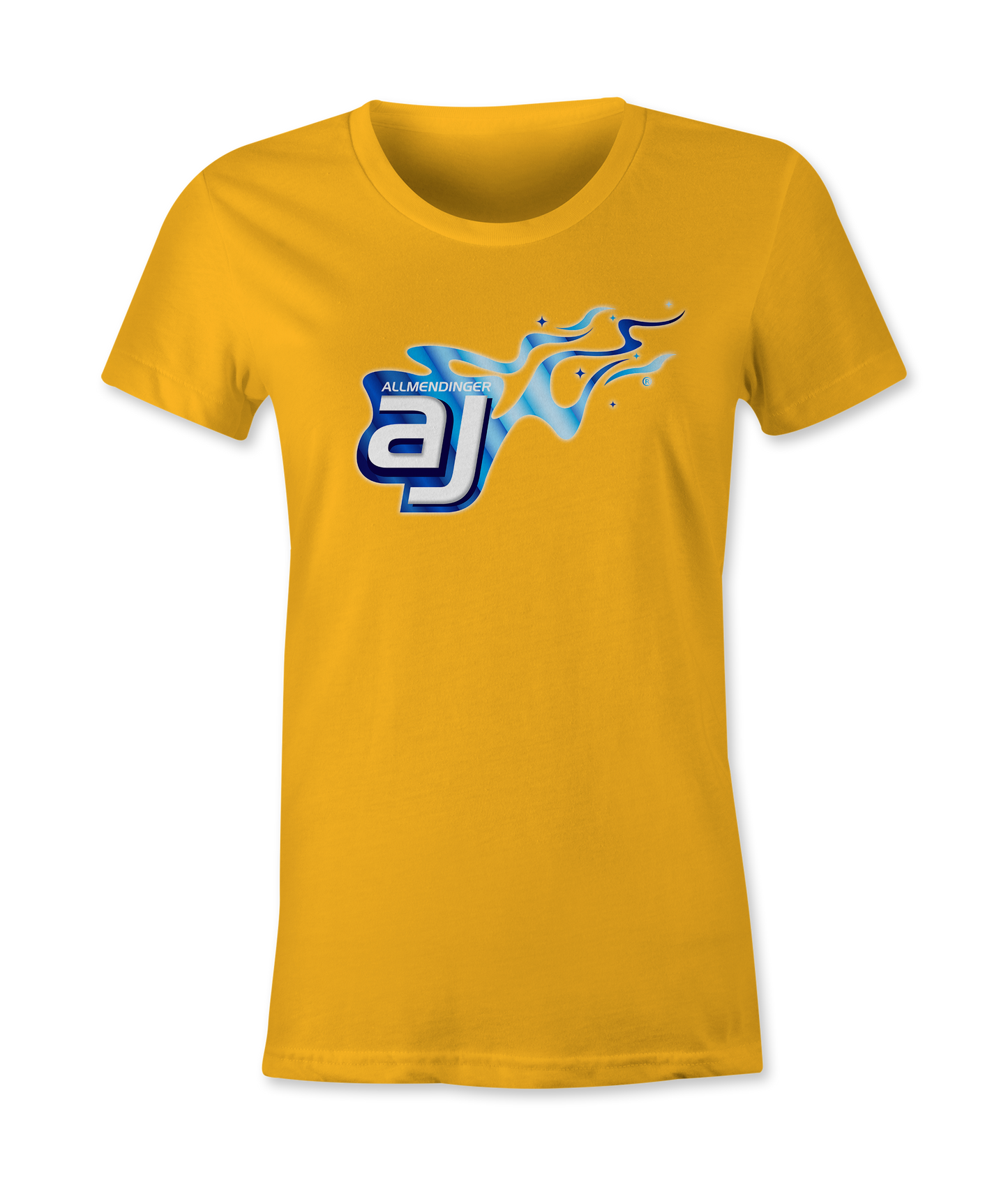 AJ Allmendinger - Women's Basic Tee Blue Flame Logo