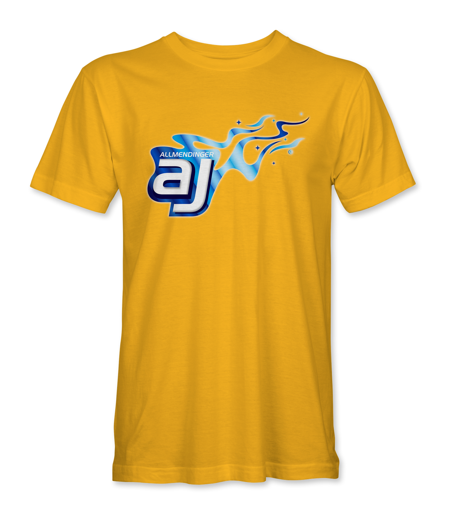 AJ Allmendinger - Basic Tee Blue Flame Logo