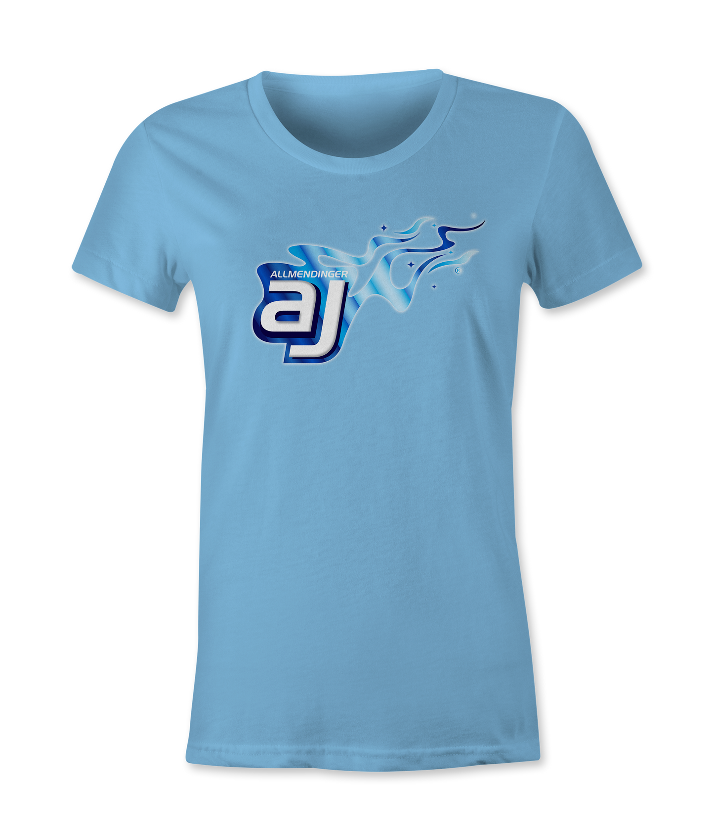 AJ Allmendinger - Women's Basic Tee Blue Flame Logo