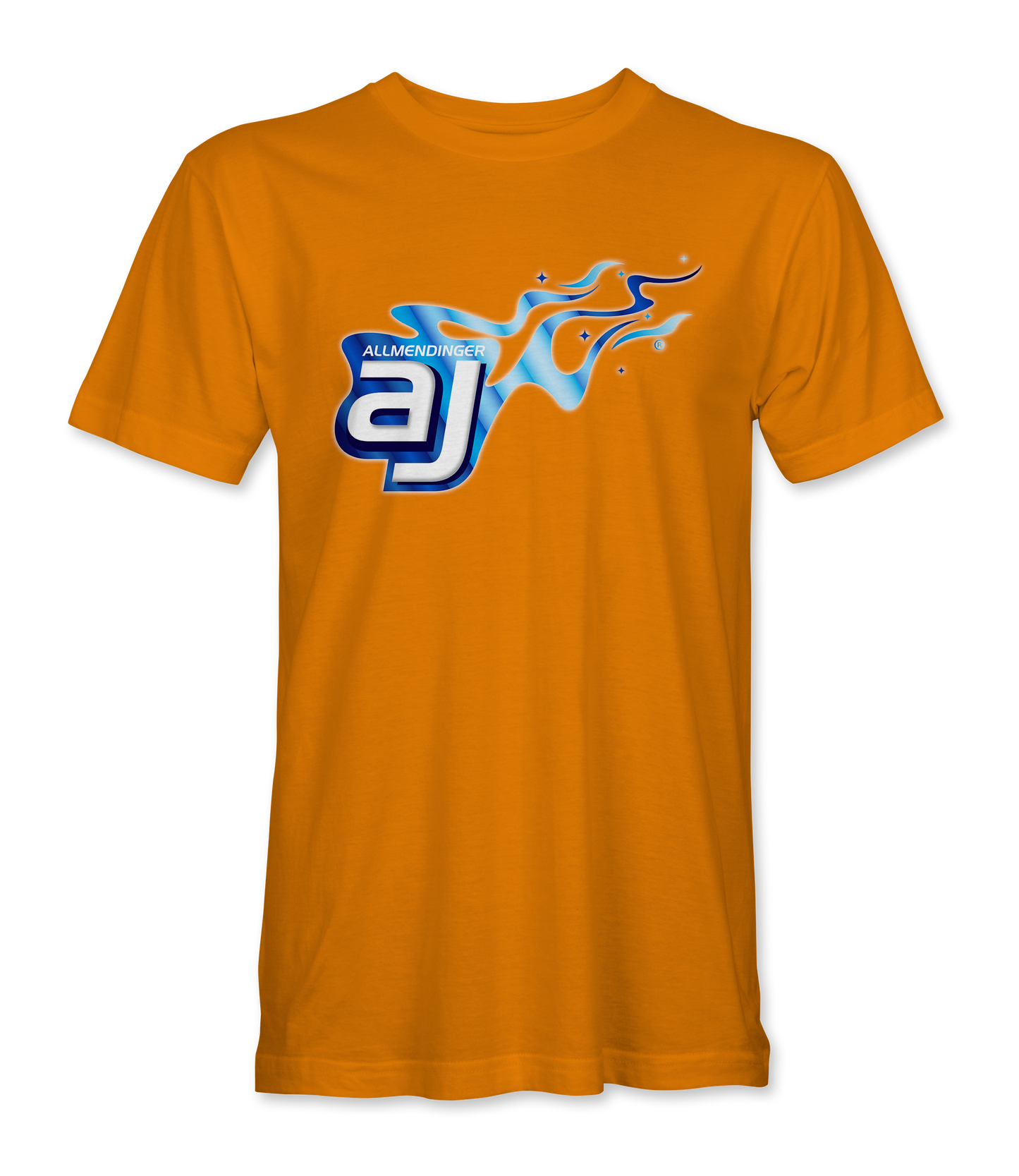 AJ Allmendinger - Basic Tee Blue Flame Logo