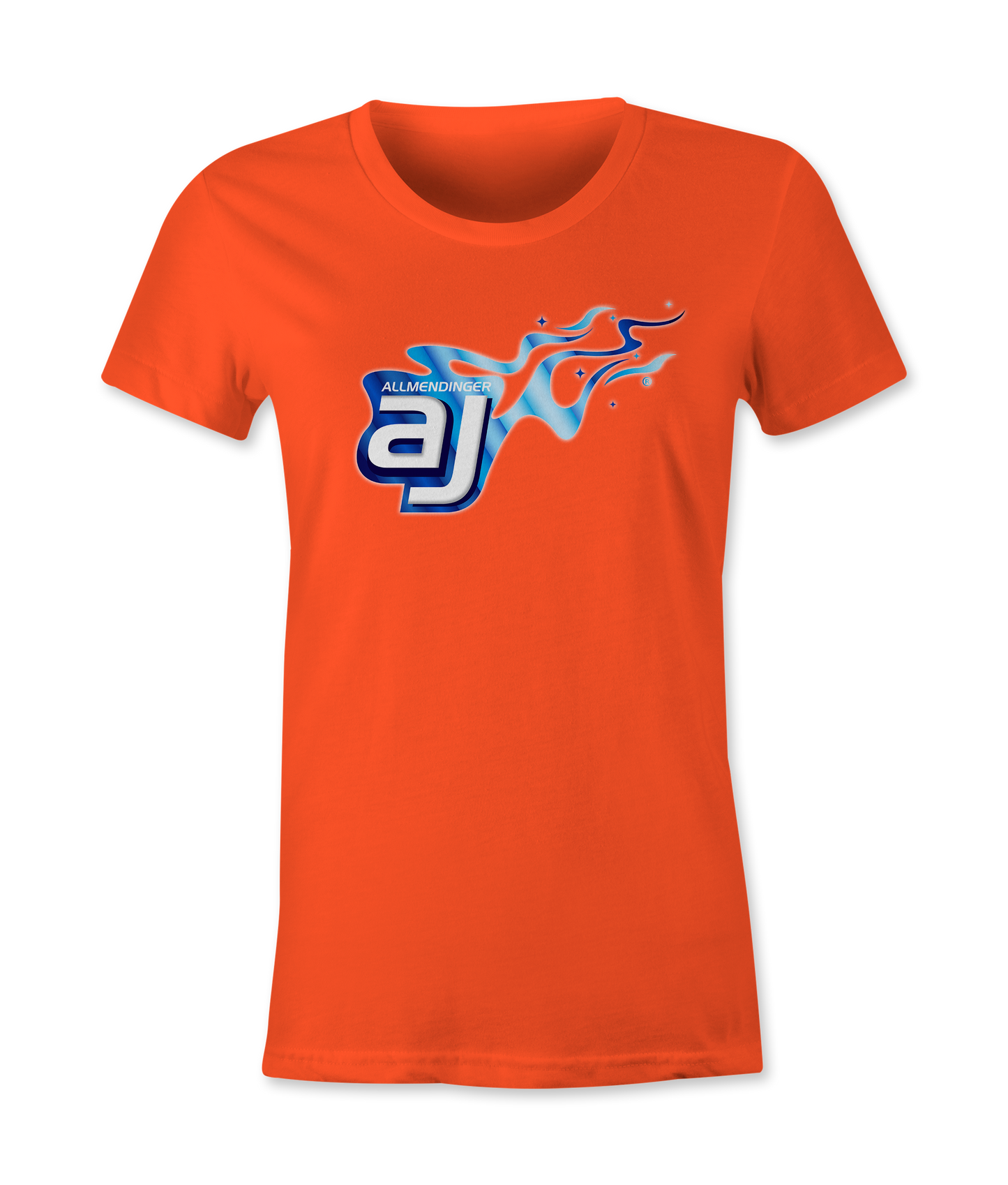 AJ Allmendinger - Women's Basic Tee Blue Flame Logo