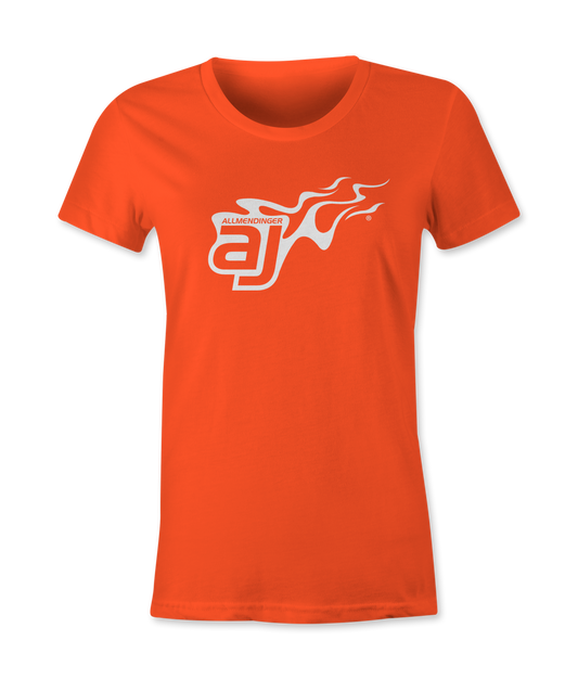 AJ Allmendinger - Women's Basic Tee White Flame Logo