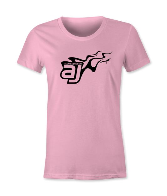 AJ Allmendinger - Women's Basic Tee Black Flame Logo