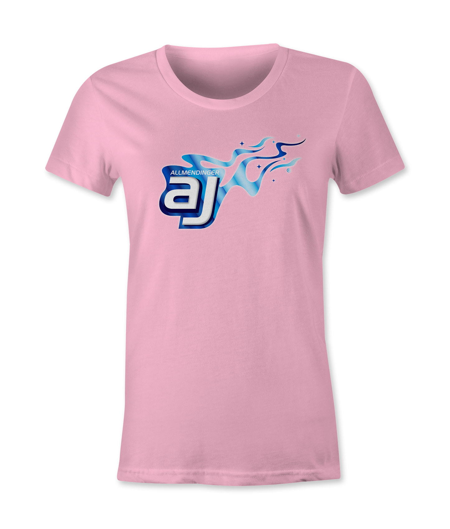 AJ Allmendinger - Women's Basic Tee Blue Flame Logo