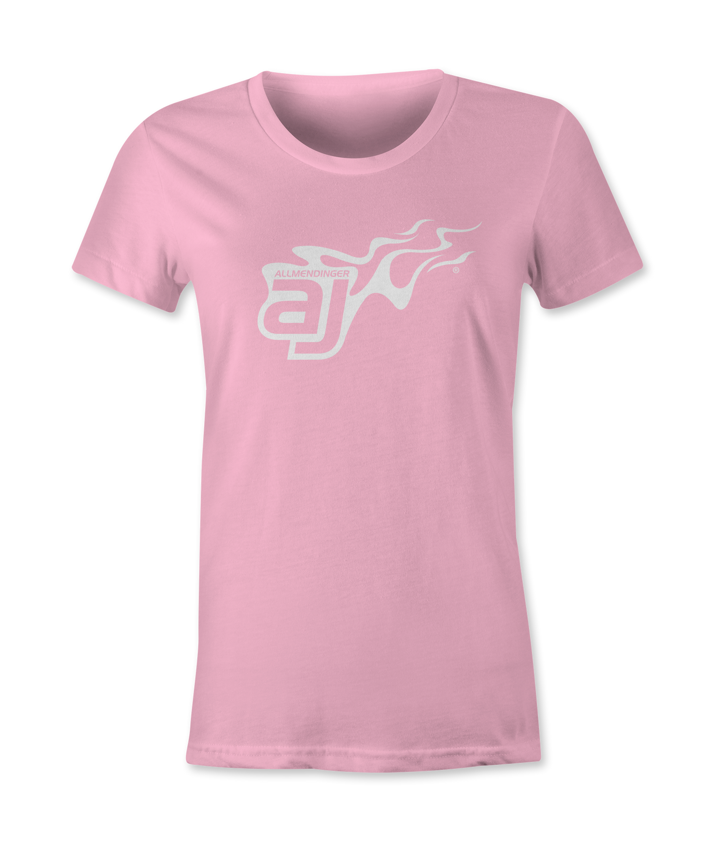 AJ Allmendinger - Women's Basic Tee White Flame Logo