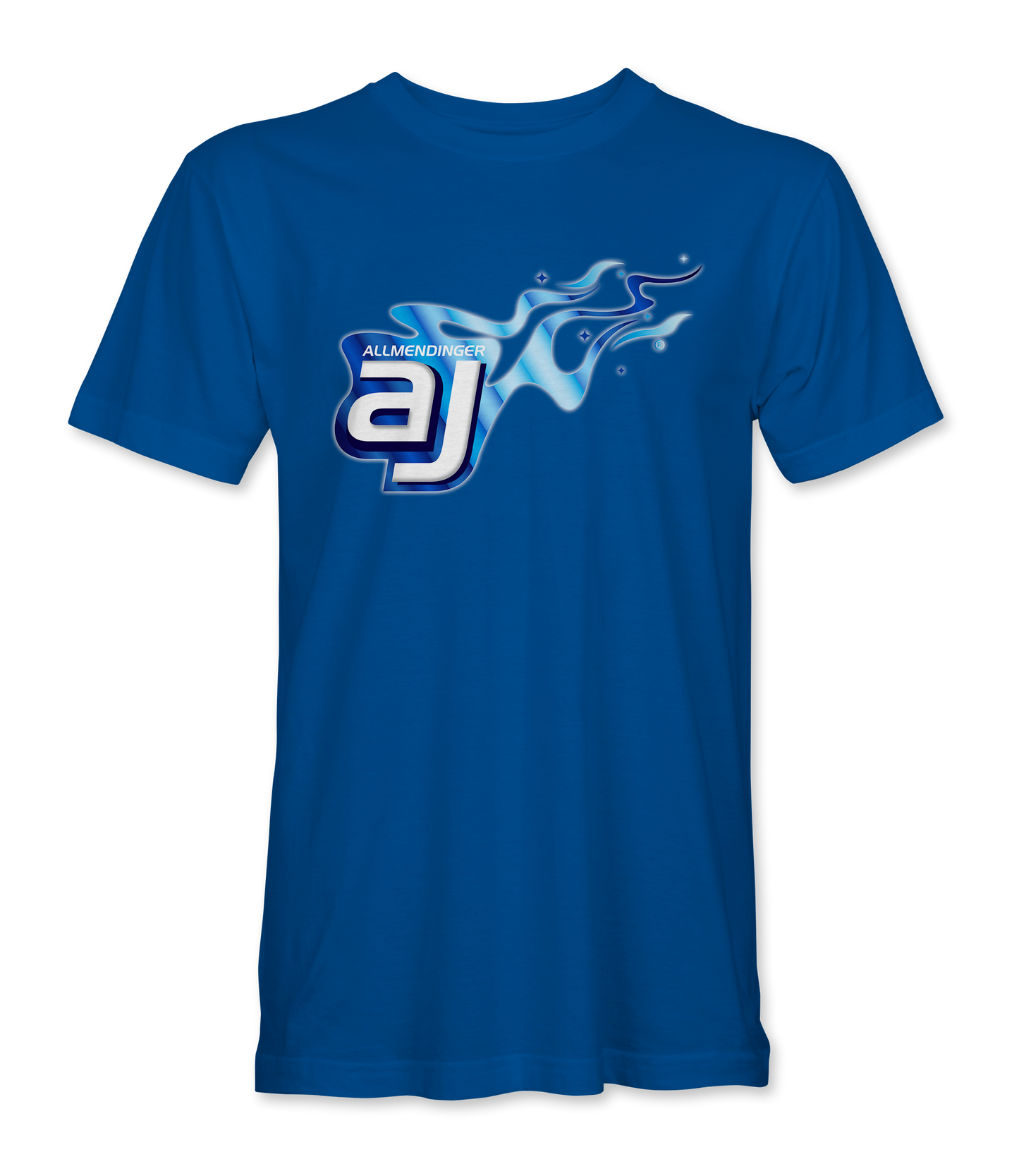 AJ Allmendinger - Basic Tee Blue Flame Logo
