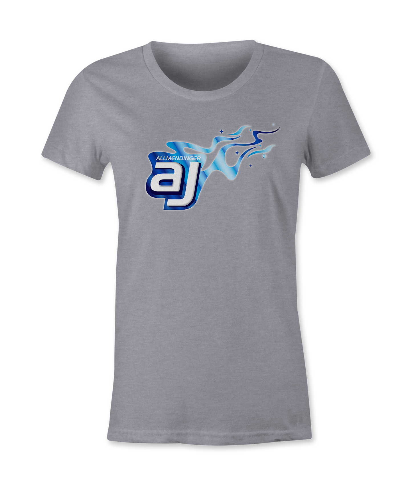 AJ Allmendinger - Women's Basic Tee Blue Flame Logo